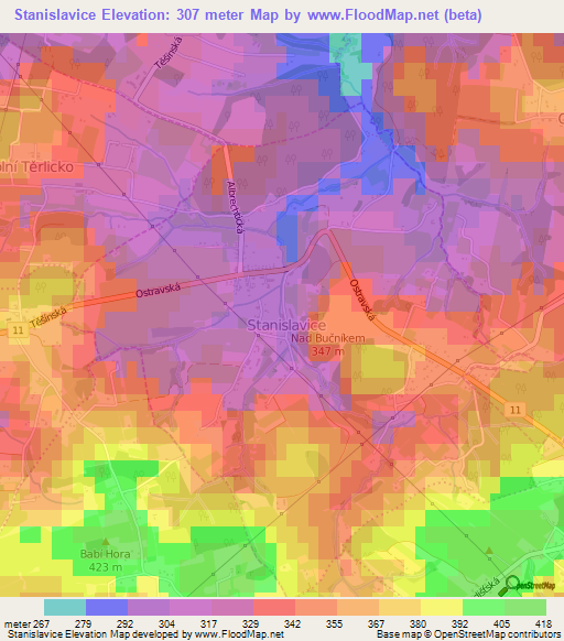 Stanislavice,Czech Republic Elevation Map