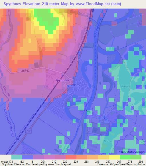 Spytihnev,Czech Republic Elevation Map
