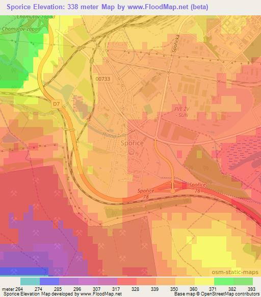 Sporice,Czech Republic Elevation Map