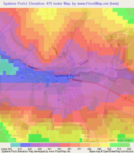 Spalene Porici,Czech Republic Elevation Map