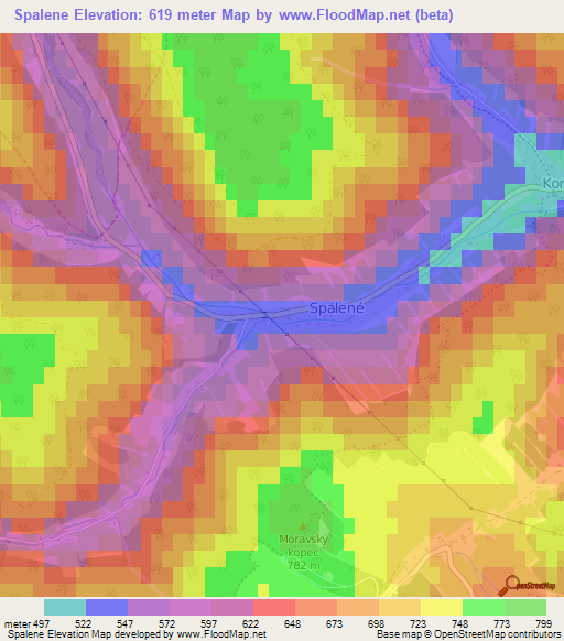 Spalene,Czech Republic Elevation Map
