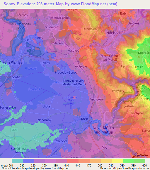 Sonov,Czech Republic Elevation Map