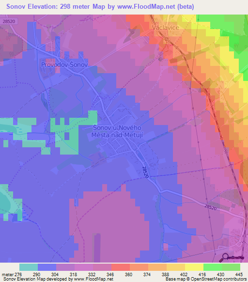 Sonov,Czech Republic Elevation Map