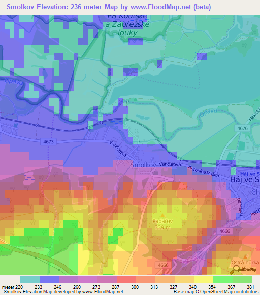Smolkov,Czech Republic Elevation Map