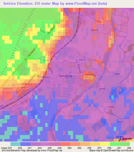 Smirice,Czech Republic Elevation Map
