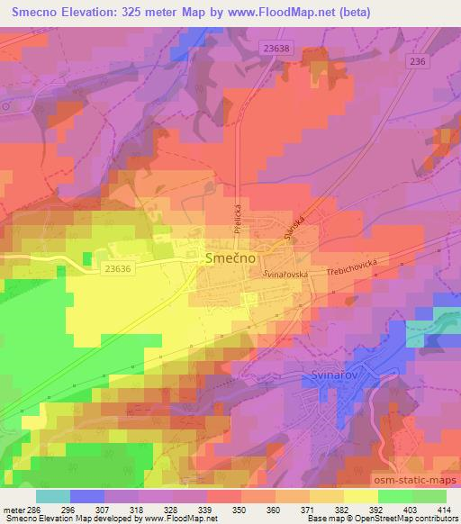 Smecno,Czech Republic Elevation Map