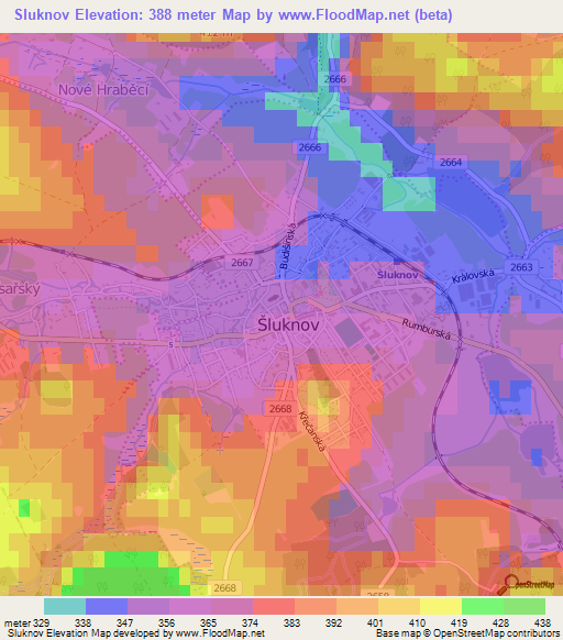 Sluknov,Czech Republic Elevation Map