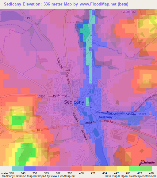 Sedlcany,Czech Republic Elevation Map
