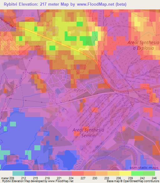 Rybitvi,Czech Republic Elevation Map
