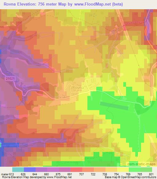 Rovna,Czech Republic Elevation Map