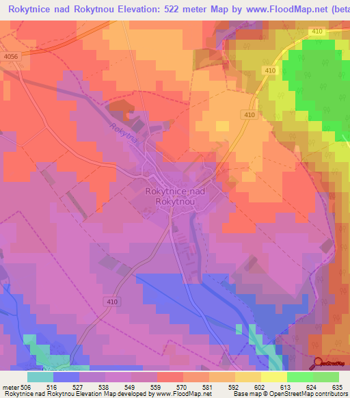 Rokytnice nad Rokytnou,Czech Republic Elevation Map