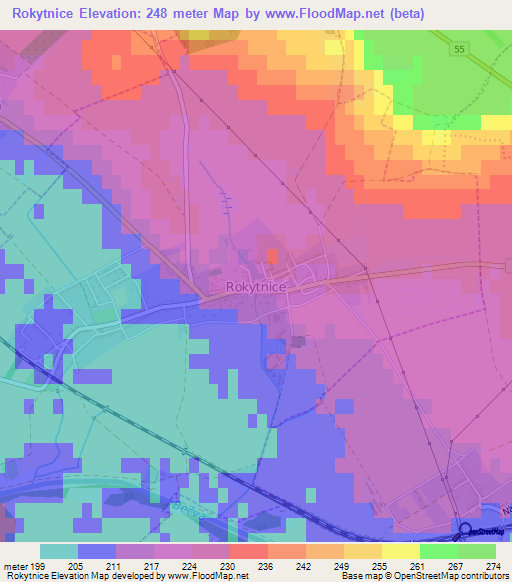Rokytnice,Czech Republic Elevation Map
