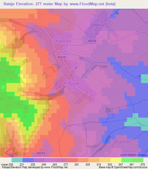 Rataje,Czech Republic Elevation Map