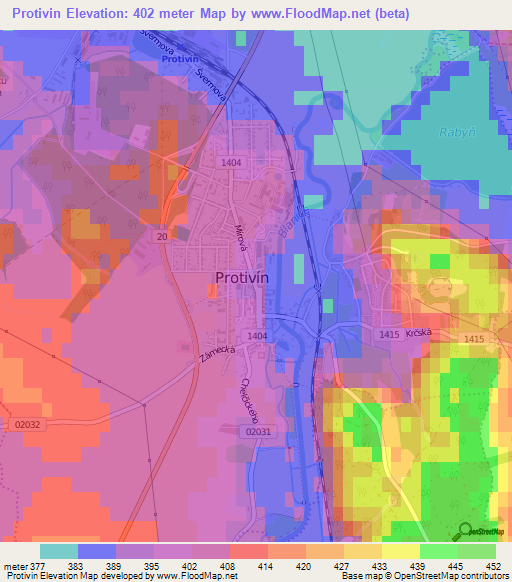Protivin,Czech Republic Elevation Map