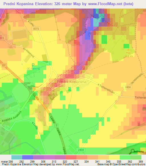 Predni Kopanina,Czech Republic Elevation Map