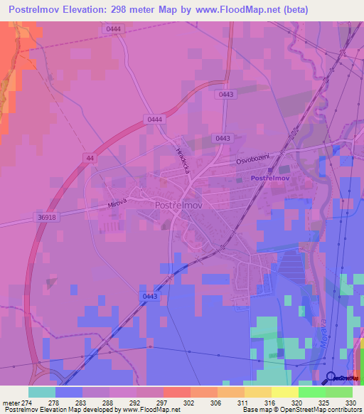 Postrelmov,Czech Republic Elevation Map