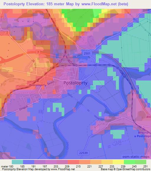 Postoloprty,Czech Republic Elevation Map