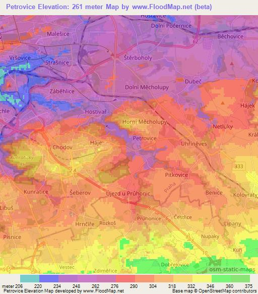 Petrovice,Czech Republic Elevation Map