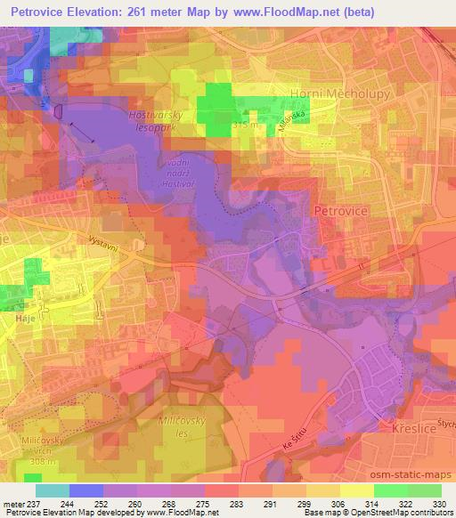 Petrovice,Czech Republic Elevation Map