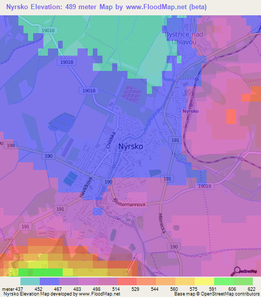 Nyrsko,Czech Republic Elevation Map