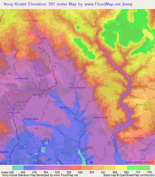 Novy Kostel,Czech Republic Elevation Map