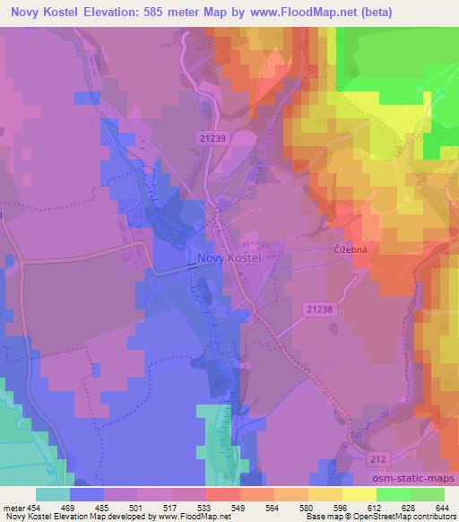 Novy Kostel,Czech Republic Elevation Map