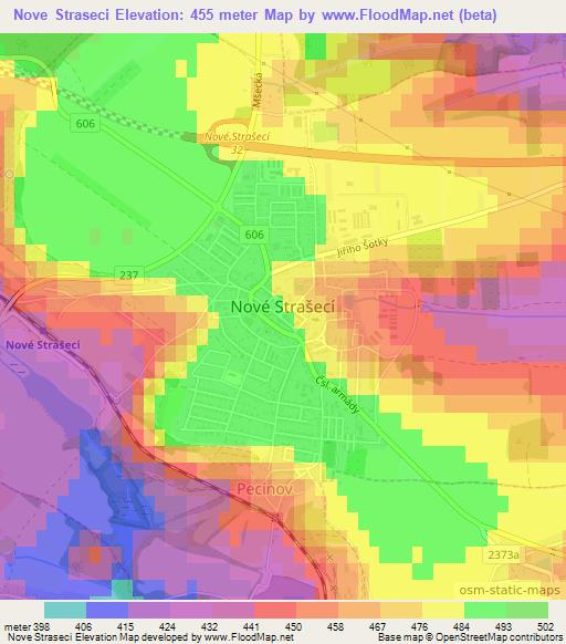 Nove Straseci,Czech Republic Elevation Map