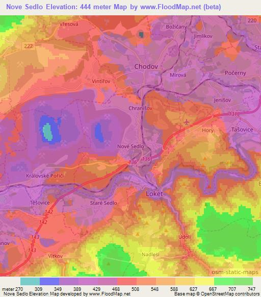 Nove Sedlo,Czech Republic Elevation Map