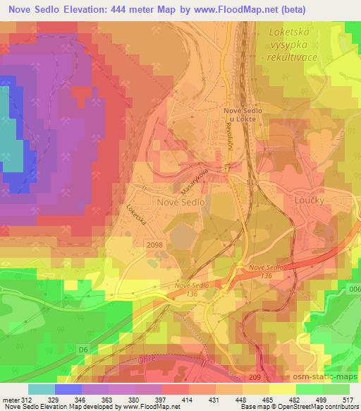 Nove Sedlo,Czech Republic Elevation Map