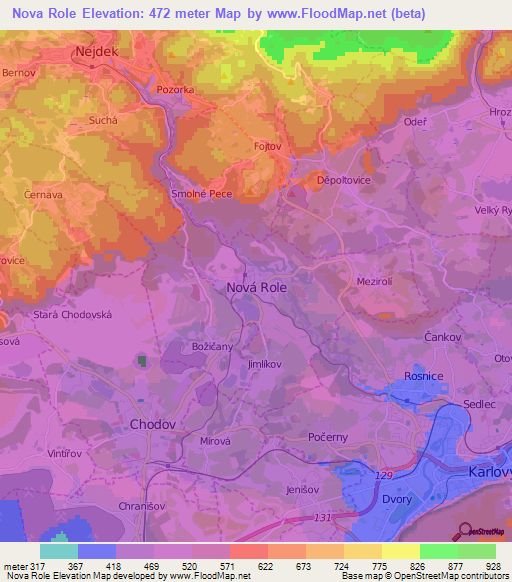 Nova Role,Czech Republic Elevation Map