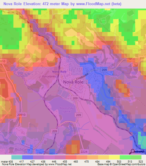 Nova Role,Czech Republic Elevation Map