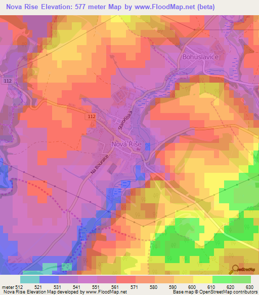 Nova Rise,Czech Republic Elevation Map