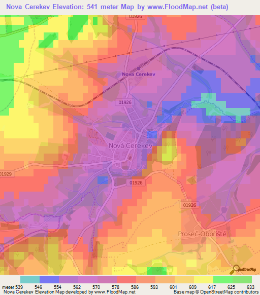 Nova Cerekev,Czech Republic Elevation Map