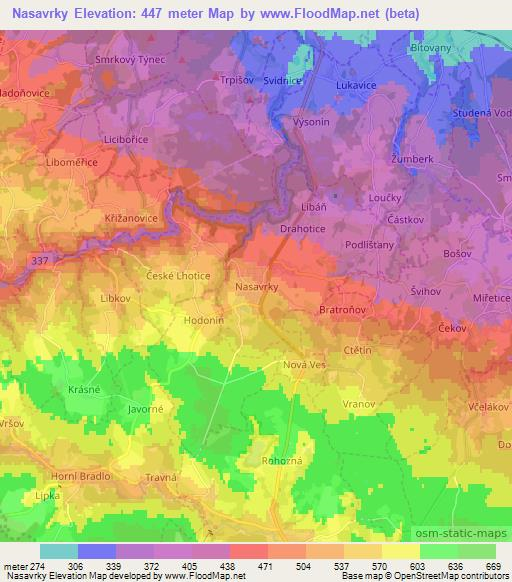 Nasavrky,Czech Republic Elevation Map