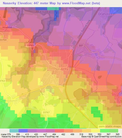 Nasavrky,Czech Republic Elevation Map