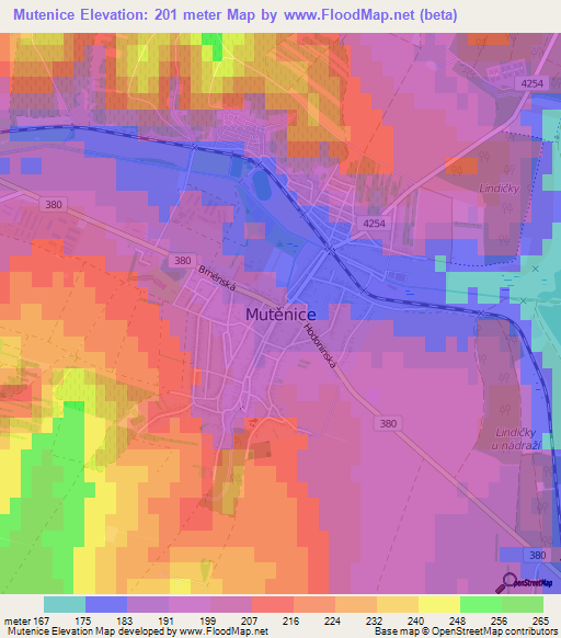Mutenice,Czech Republic Elevation Map