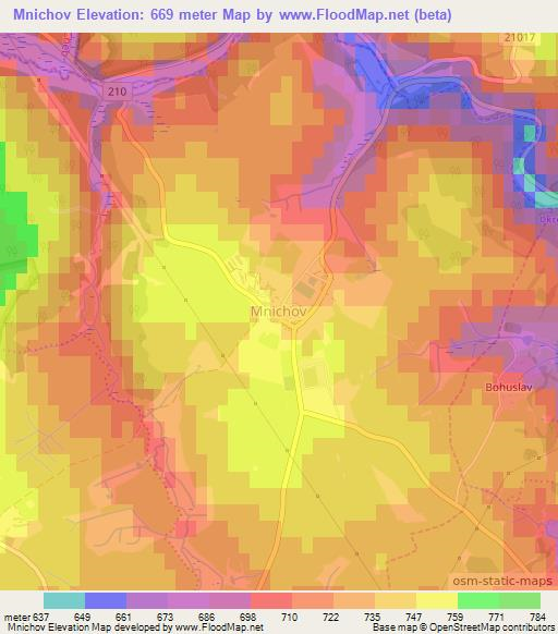 Mnichov,Czech Republic Elevation Map