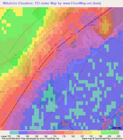 Mikulcice,Czech Republic Elevation Map