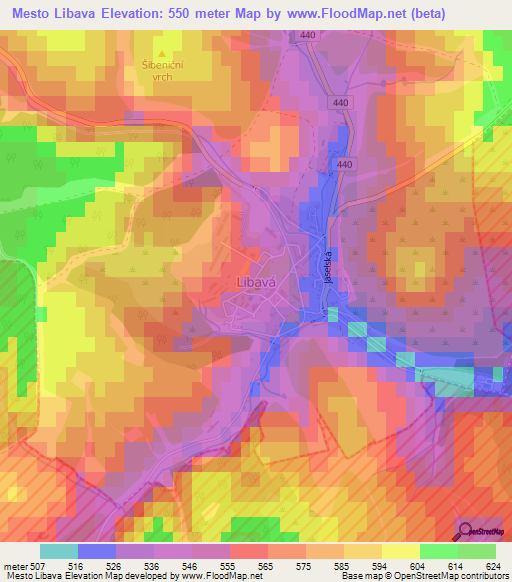 Mesto Libava,Czech Republic Elevation Map