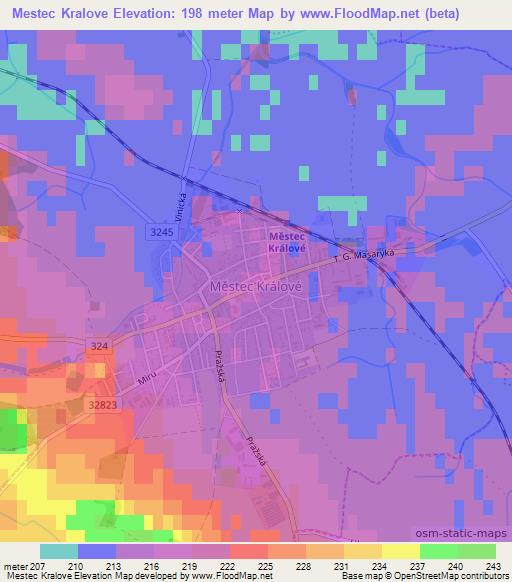 Mestec Kralove,Czech Republic Elevation Map