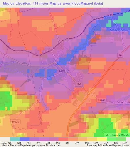Meclov,Czech Republic Elevation Map