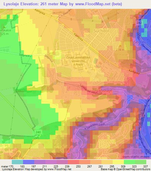Lysolaje,Czech Republic Elevation Map