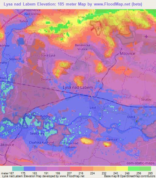 Lysa nad Labem,Czech Republic Elevation Map