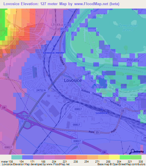 Lovosice,Czech Republic Elevation Map