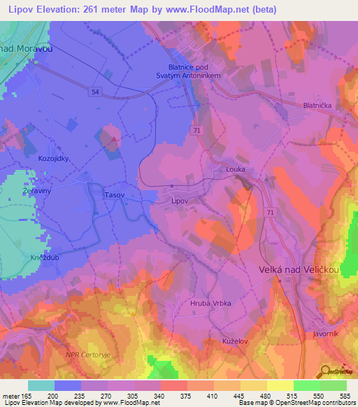 Lipov,Czech Republic Elevation Map