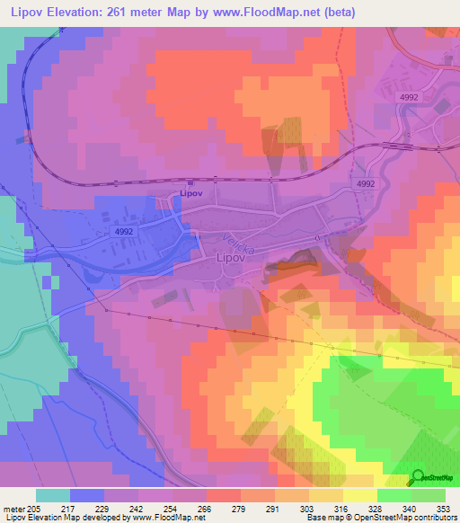 Lipov,Czech Republic Elevation Map