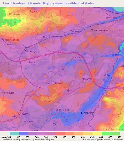 Line,Czech Republic Elevation Map