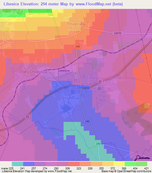 Libesice,Czech Republic Elevation Map