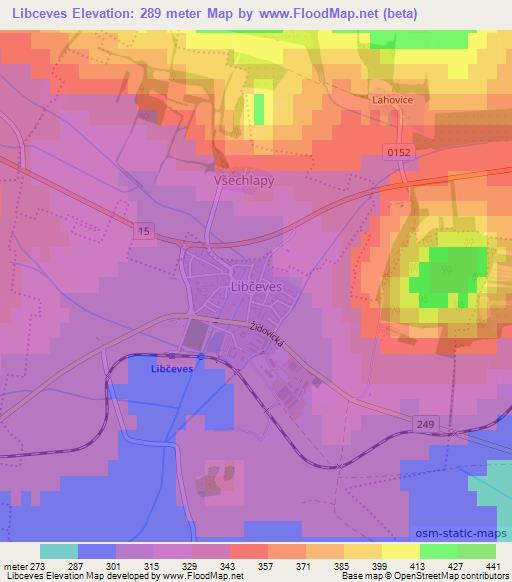 Libceves,Czech Republic Elevation Map