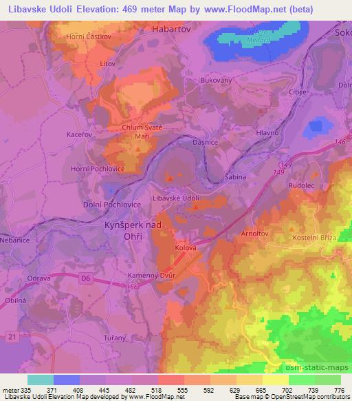 Libavske Udoli,Czech Republic Elevation Map